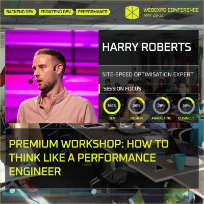 Learn about performance at WebExpo from industry leader Harry Roberts