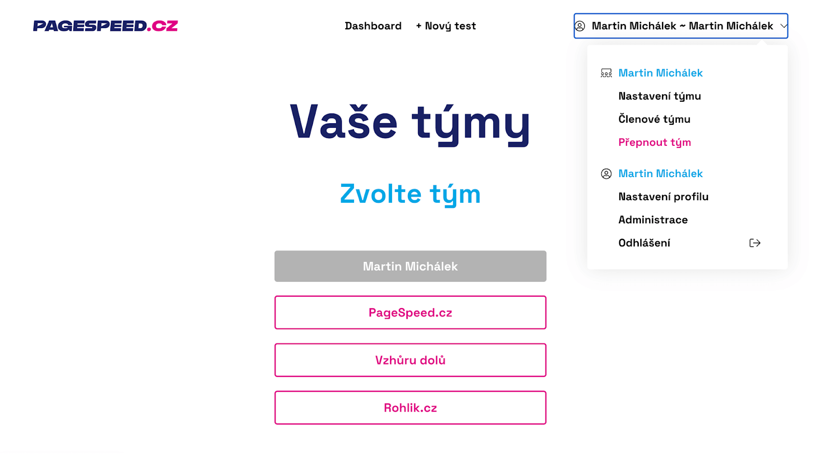 Můžete si vytvořit několik týmů